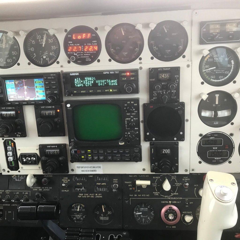 updated panel 1974 Beech B 60 Duke aircraft