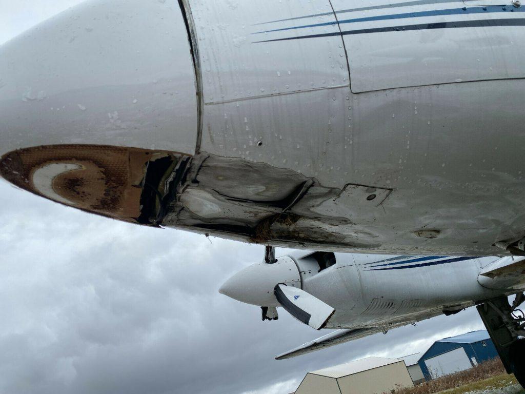 damaged 1973 Piper PA 31P Pressurized Navajo aircraft