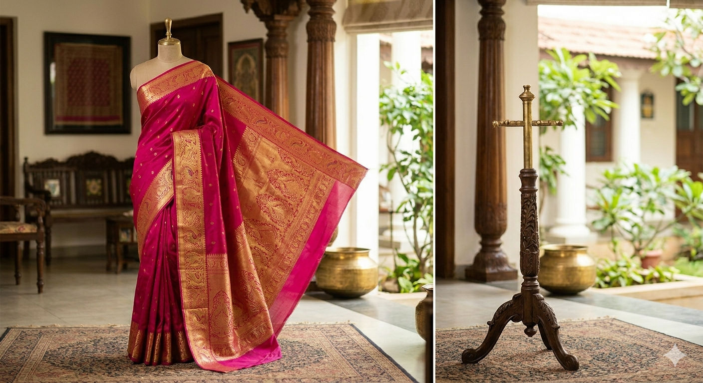 Shine in Silk: Gorgeous Pink Drapes in Our Banarasi Saree Collection 100% Original