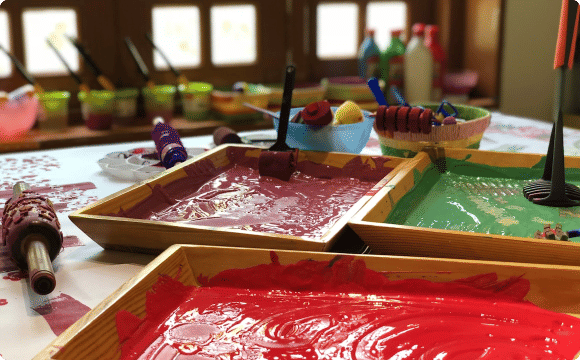 Preschooler engaged in learning activities