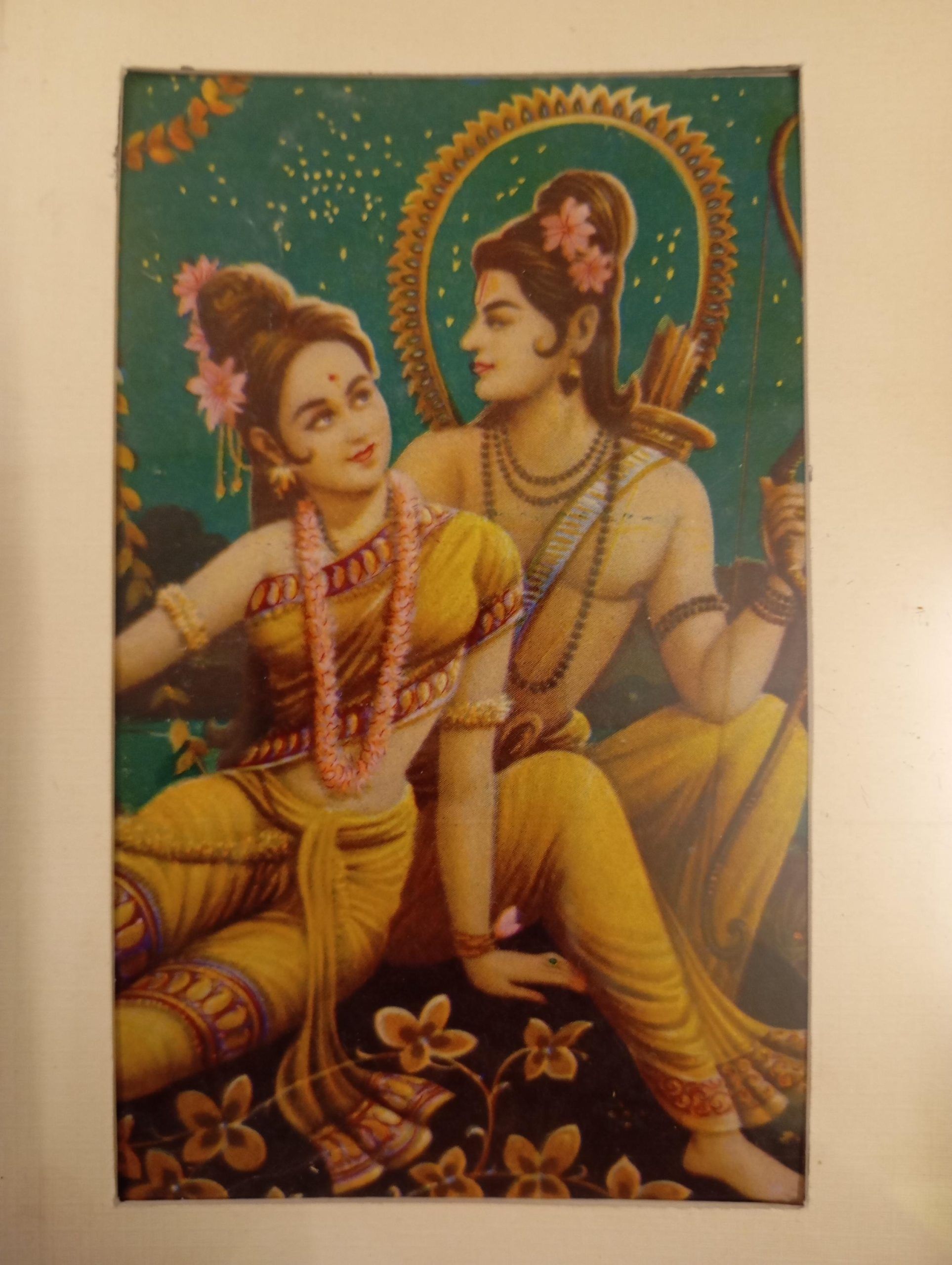 Goddess Sita Ram vintage devotional print
