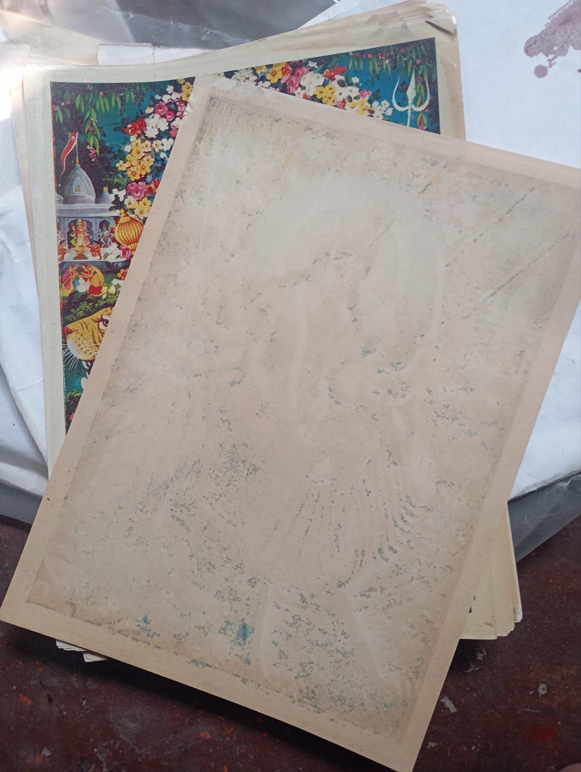 Goddess Ambaji, vintage unused devotional print - Image 2