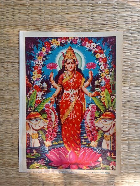 Goddess GajaLakshmi devi Vintage devotional print