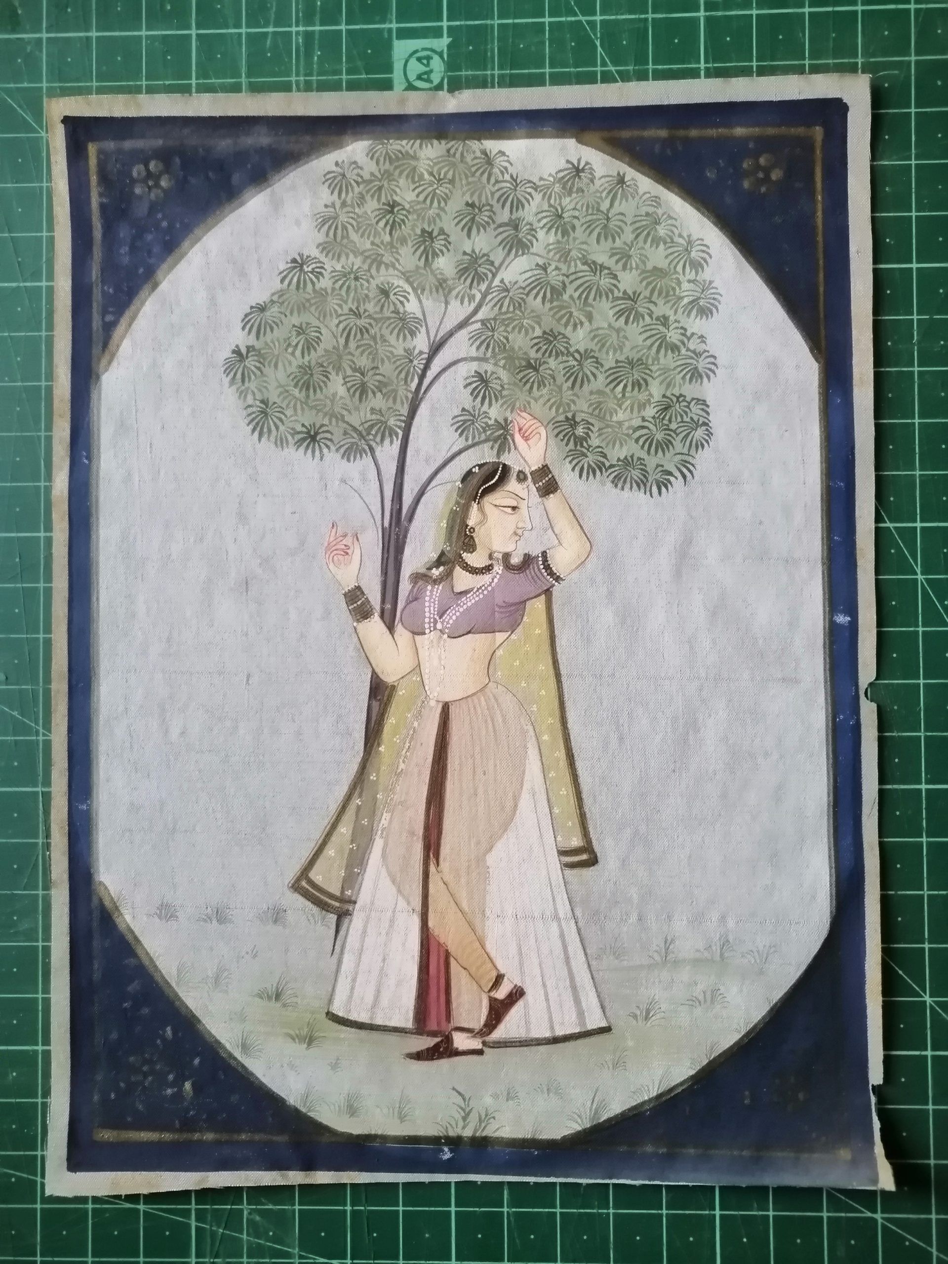 Vintage Nayika Ragamala Handmade Paintings on Silk - Image 9