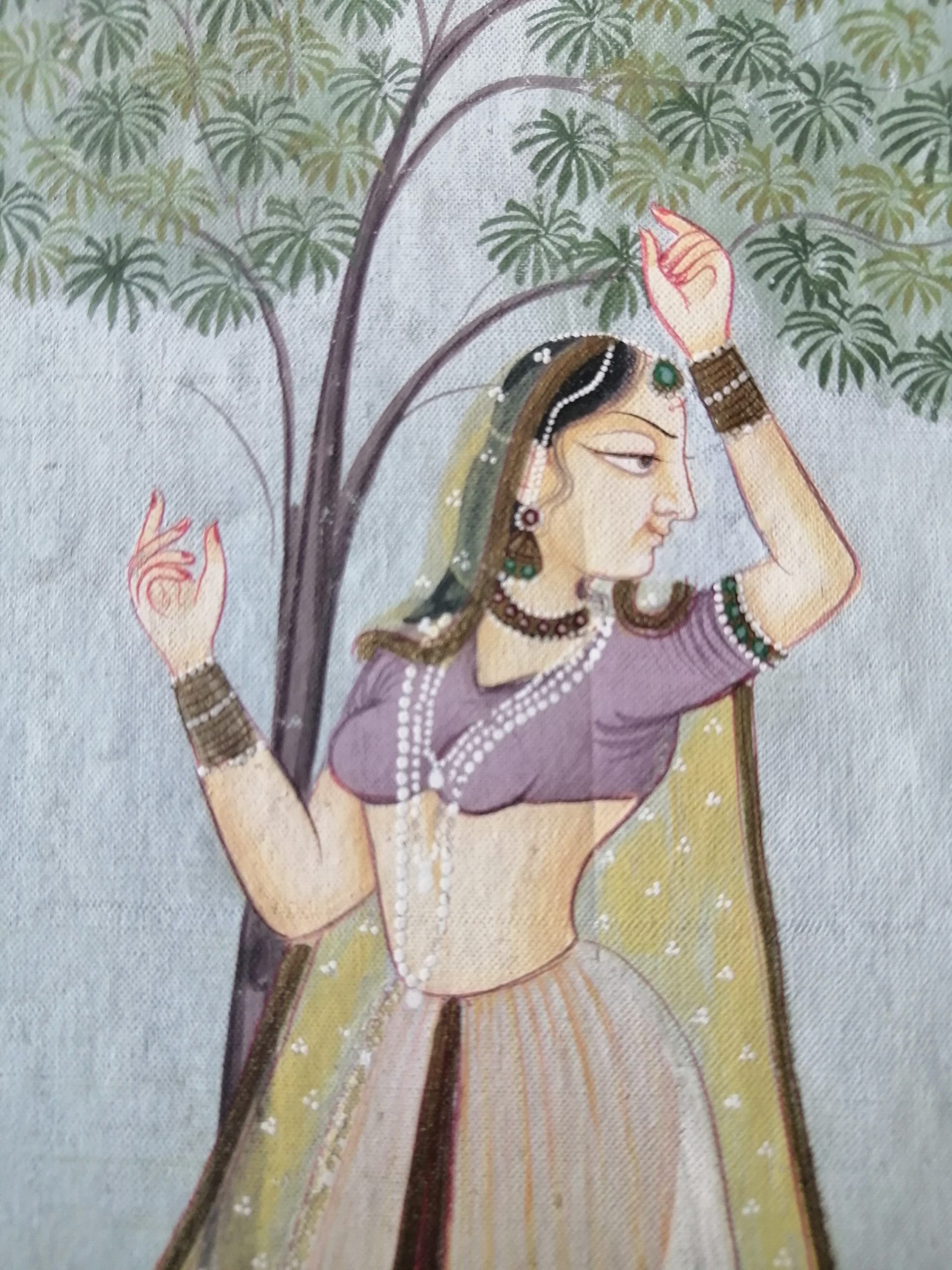 Vintage Nayika Ragamala Handmade Paintings on Silk - Image 11