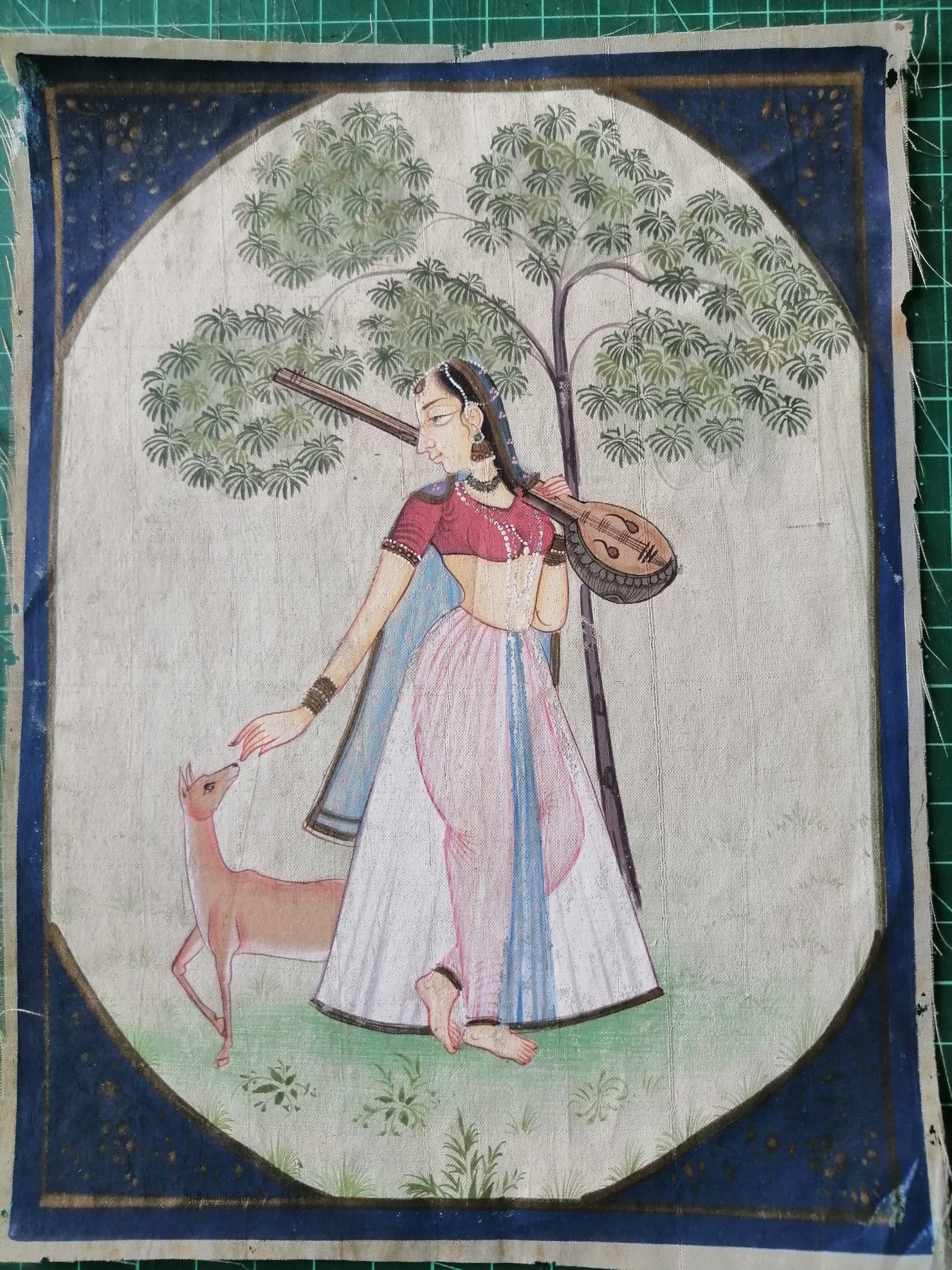 Vintage Nayika Ragamala Handmade Paintings on Silk - Image 5