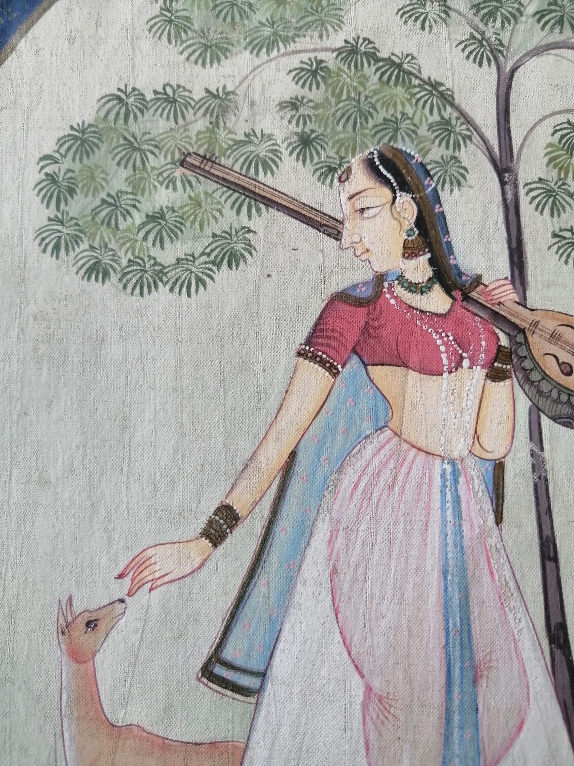 Vintage Nayika Ragamala Handmade Paintings on Silk - Image 8