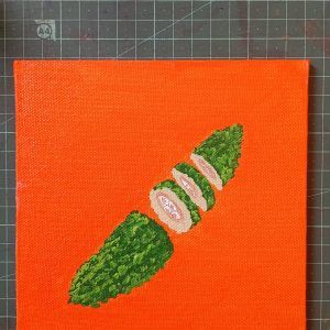 Love/Hate No.1, Bitter gourd,acrylic on canvas board