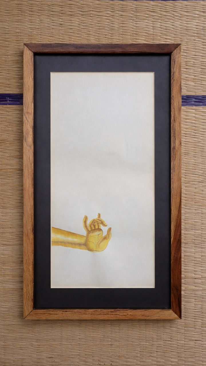 apana mudra framed watercolor painting