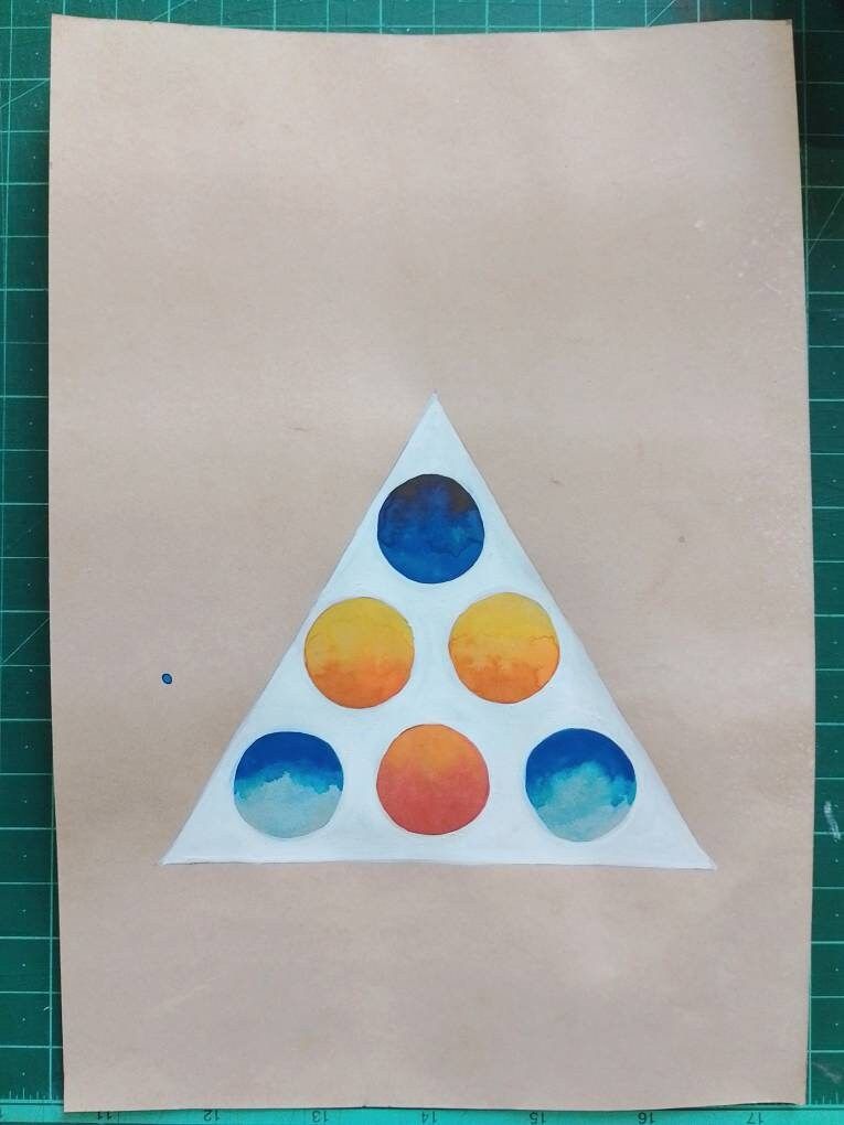 Yantra - The Cosmos, tantric handmade watercolor painting, vintage paper - Image 2