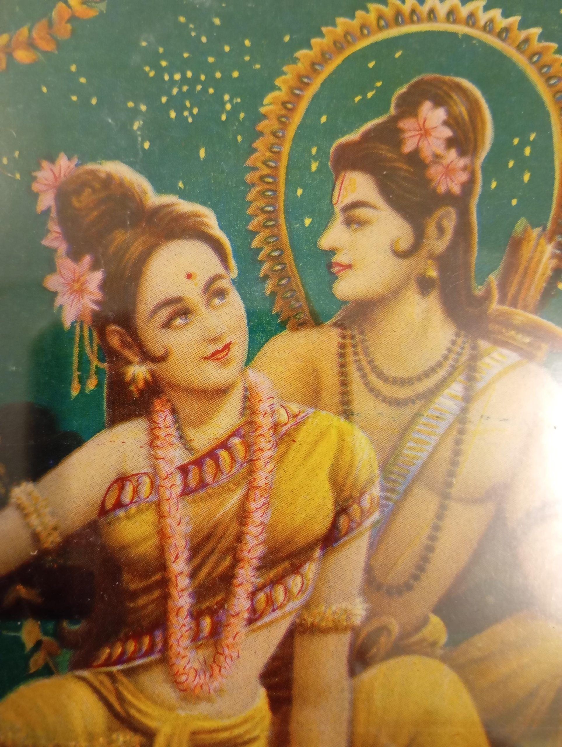 Framed Vintage Sita Ram Vanvas print wooden frame - Image 3