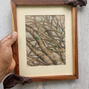 Peepal Tree Art, Handmade Wood Frame with Girnar Driftwood