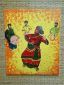 Primal beat, dancing goddess, acrylic painting