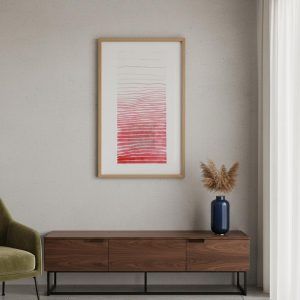 Meditating on Red - 002 original water color painting walldecor yoga