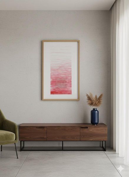Meditating on Red - 002 original water color painting walldecor yoga