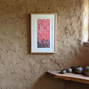 Meditating on Red - 004 original watercolor painting walldecor yoga