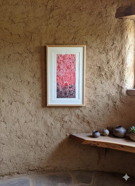 Meditating on Red - 004 original watercolor painting walldecor yoga