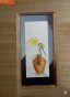 Minimal Flower Arrangement Yellow Cassia Fistula Beaten Brass Vase handmade watercolor painting