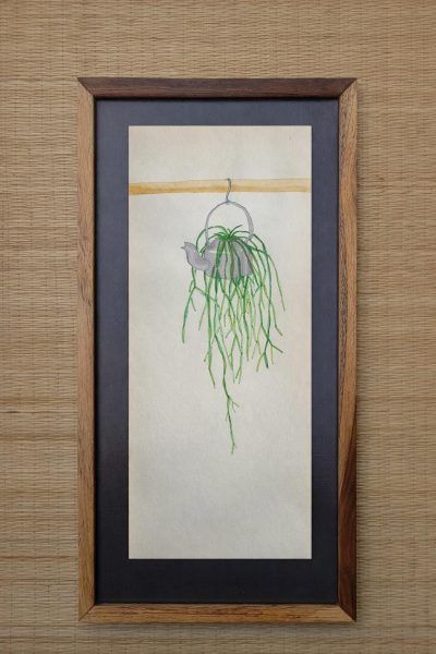 Cassia Quadrangularis Succulent Tea Kettle planter Airy handmade watercolor painting