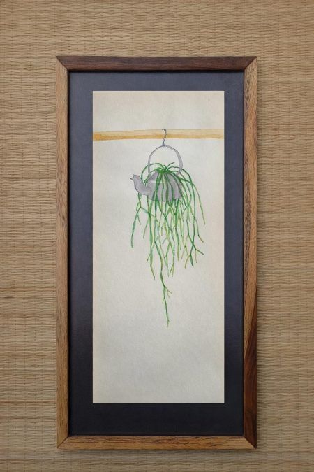 Cassia Quadrangularis Succulent Tea Kettle planter Airy handmade watercolor painting