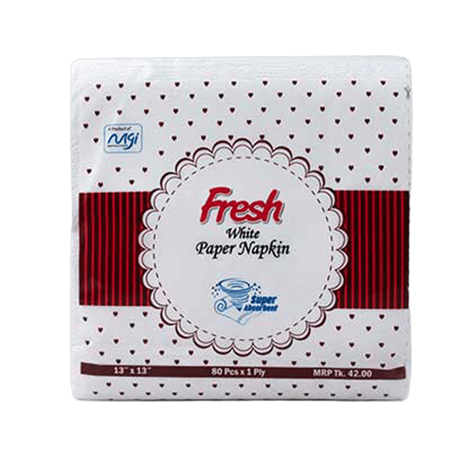 Fresh White Paper Napkin 1 Packet | Soft & Hygienic Napkin Bangladesh