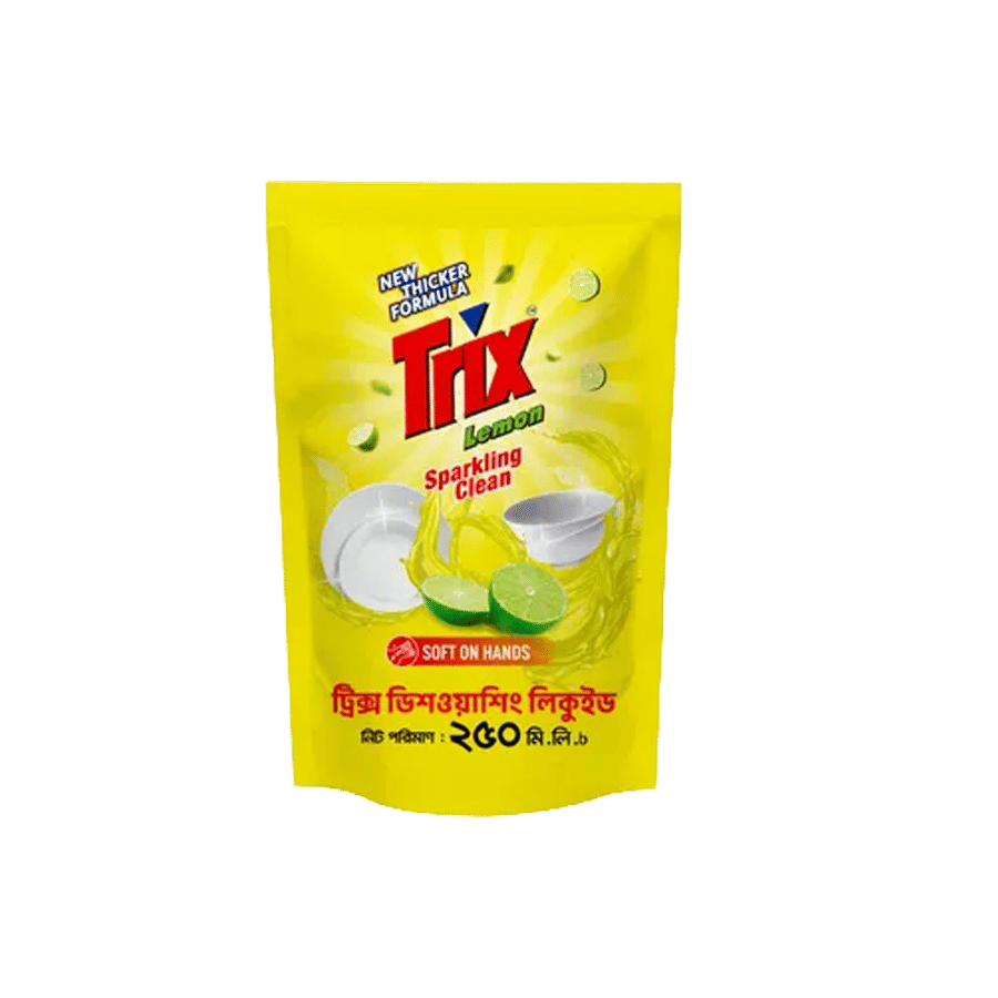 Trix Dishwashing Liquid Lemon Refill 250 ml – Effective Grease Removal & Fresh Scent