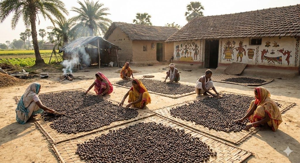 Drying makhana seeds