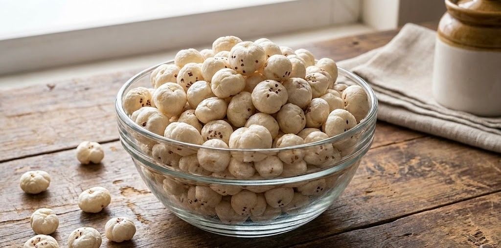 Serving makhana snacks