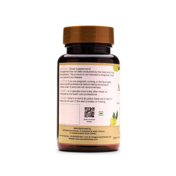 Amalaki Extract Blended Capsules 500mg |  60 Capsules Vegan Pack - Image 3