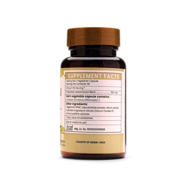 Amalaki Extract Blended Capsules 500mg |  60 Capsules Vegan Pack - Image 4