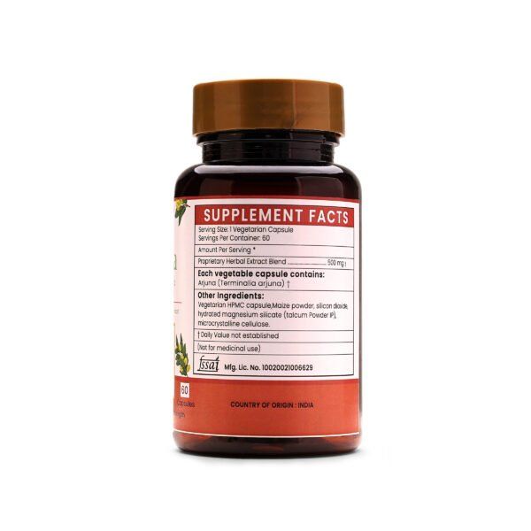 Arjuna Extract Blended Capsules 500mg |  60 Capsules Vegan Pack - Image 4