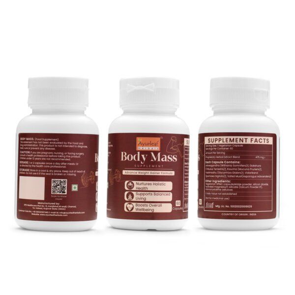 Body Mass Extract Blended Capsules 475mg |  60 Capsules Vegan Pack - Image 5