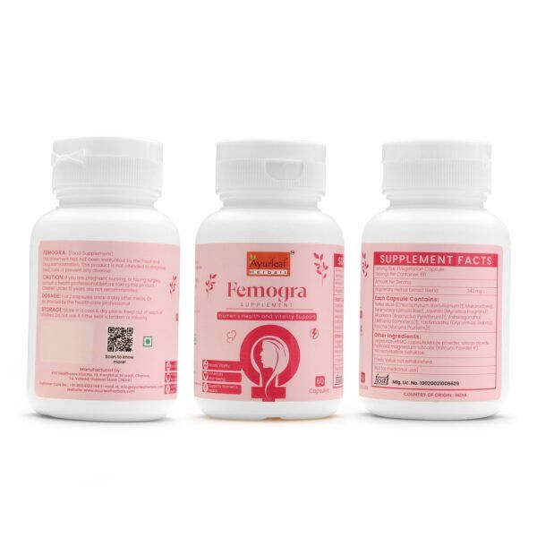 Femogra Extract Blended Capsules 340mg |  60 Capsules Vegan Pack - Image 5