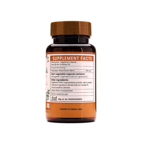 Fenugreek Extract Blended Capsules 500mg |  60 Capsules Vegan Pack - Image 4