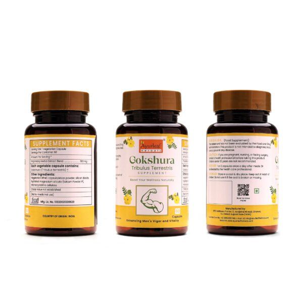 Gokshura Extract Blended Capsules 500mg |  60 Capsules Vegan Pack - Image 5