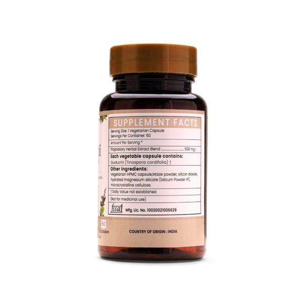 Guduchi Extract Blended Capsules 500mg |  60 Capsules Vegan Pack - Image 4