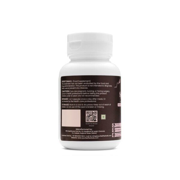Spertomax Extract Blended Capsules 480mg |  60 Capsules Vegan Pack - Image 3