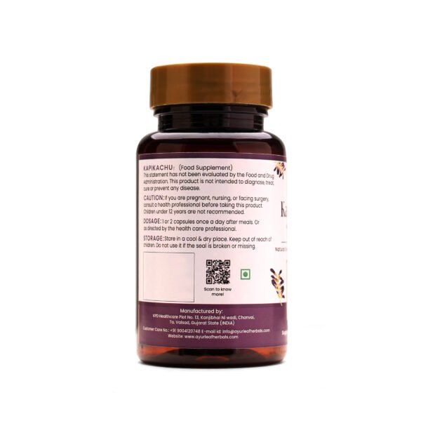 Kapikachhu Extract Blended Capsules 500mg |  60 Capsules Vegan Pack - Image 3