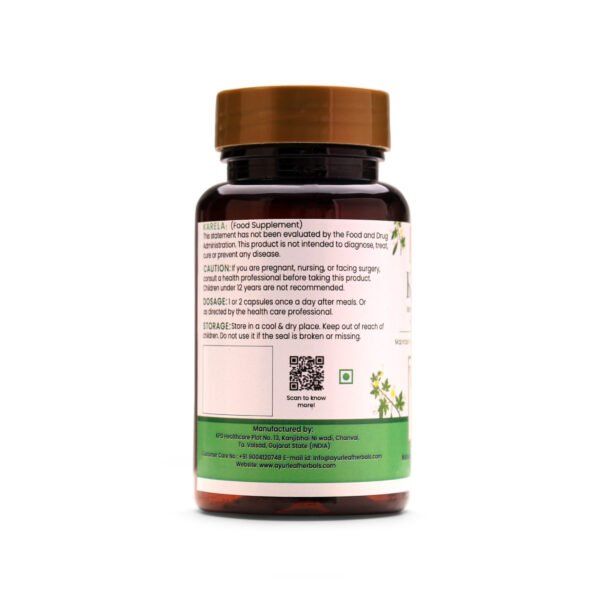 Karela Extract Blended Capsules 500mg |  60 Capsules Vegan Pack - Image 3