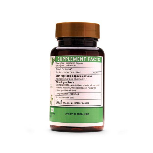 Karela Extract Blended Capsules 500mg |  60 Capsules Vegan Pack - Image 4
