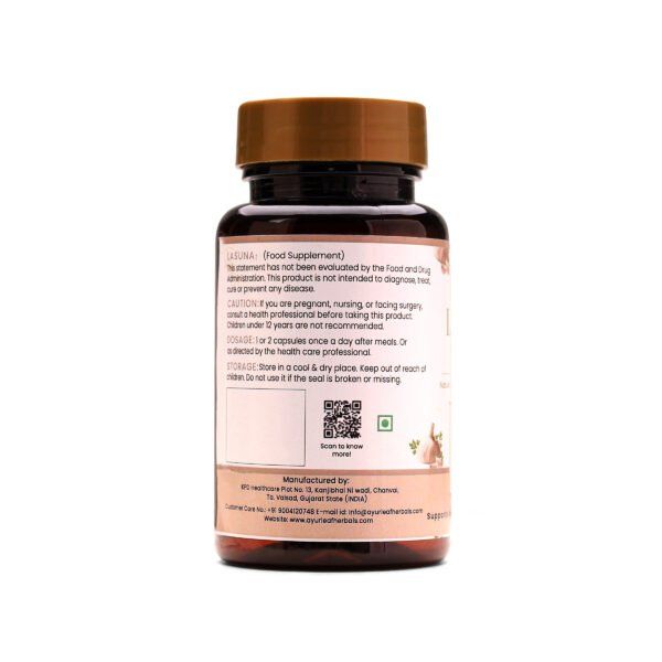 Lasuna Extract Blended Capsules 500mg |  60 Capsules Vegan Pack - Image 3