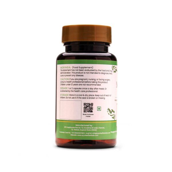 Moringa Extract Blended Capsules 375mg |  60 Capsules Vegan Pack - Image 3