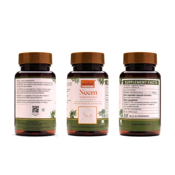 Neem Extract Blended Capsules 500mg |  60 Capsules Vegan Pack - Image 5