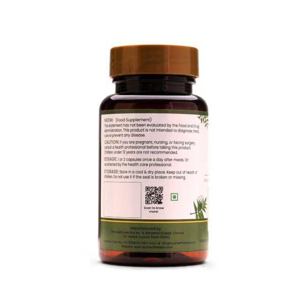 Neem Extract Blended Capsules 500mg |  60 Capsules Vegan Pack - Image 3