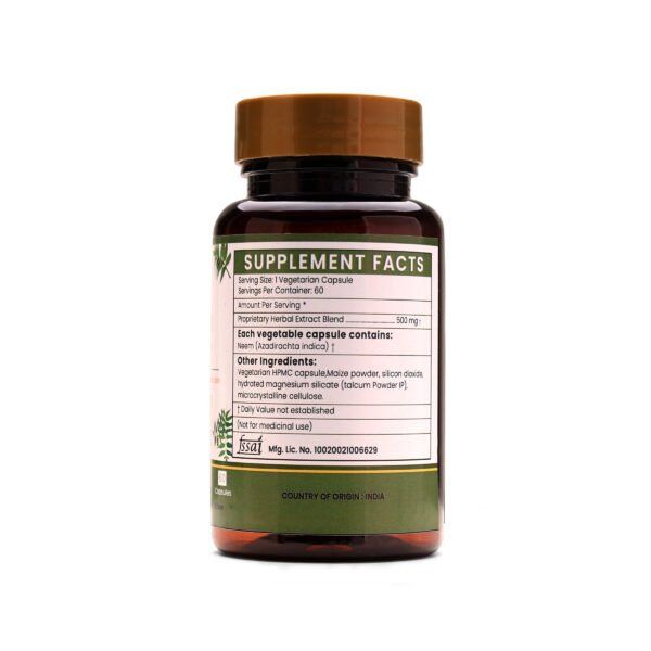 Neem Extract Blended Capsules 500mg |  60 Capsules Vegan Pack - Image 4