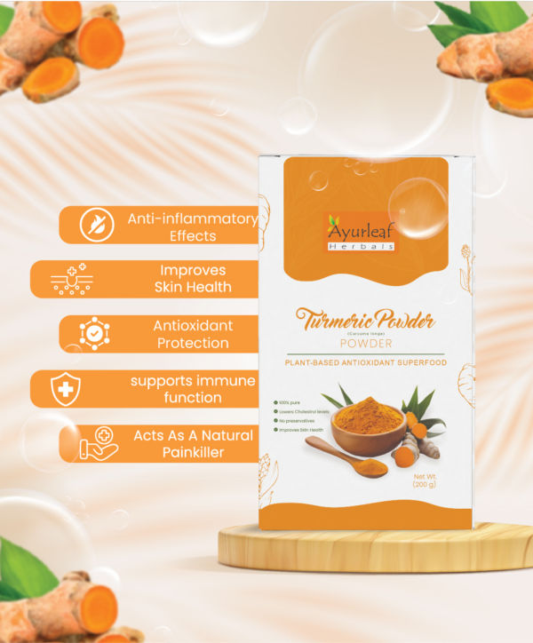 100% Natural and pure Turmeric powder with medicinal properties – Anti-inflammatory support and skin care (200 gms) - Image 2