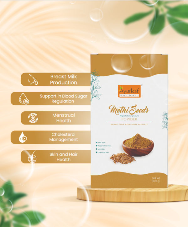 100% natural and pure methi seeds powder(fenugreek) for blood sugar management (200gms) - Image 2