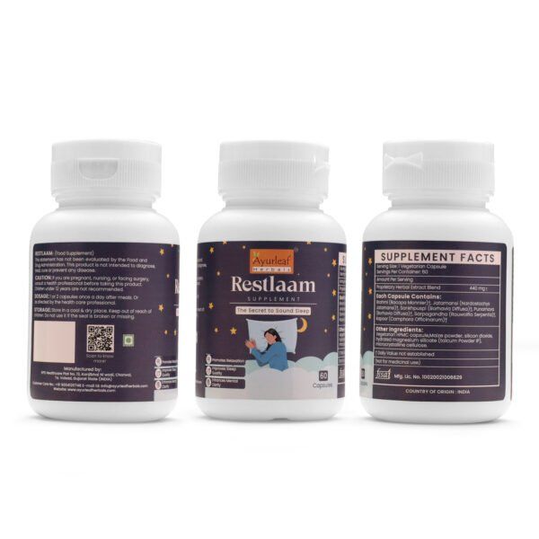 Restlaam Extract Blended Capsules 440mg |  60 Capsules Vegan Pack - Image 5