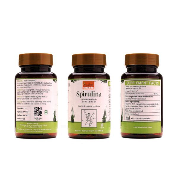 Spirulina Extract Blended Capsules 350mg |  60 Capsules Vegan Pack - Image 5