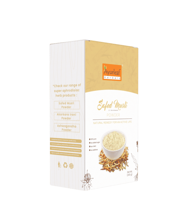 100% natural and pure Safed Musli Powder for stamina and vitality boost-(200 gms)